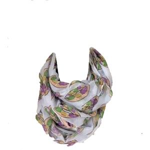 King Cake Scarf 32"X 72" Mardi Gras Carnival Fashi